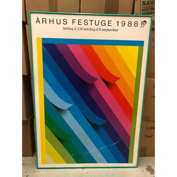 Vintage Antique Arhus Festugue 1988 Art Print Poster